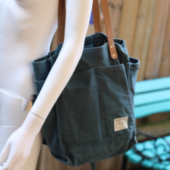 FEED PROJECTS Canvas Market Tote in Blue Teal - Picture 4 of 6